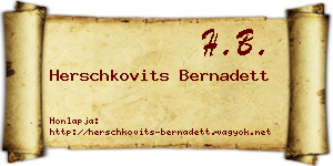 Herschkovits Bernadett névjegykártya